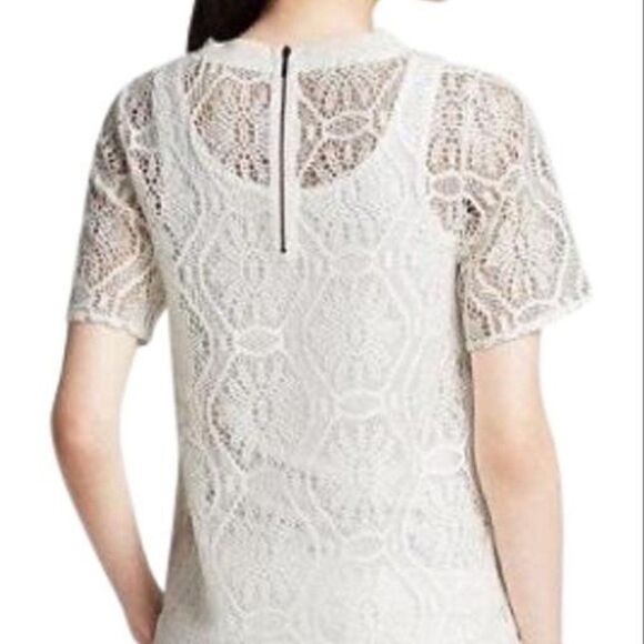 Banana Republic Soft White Lace Zip Top - Picture 1 of 6